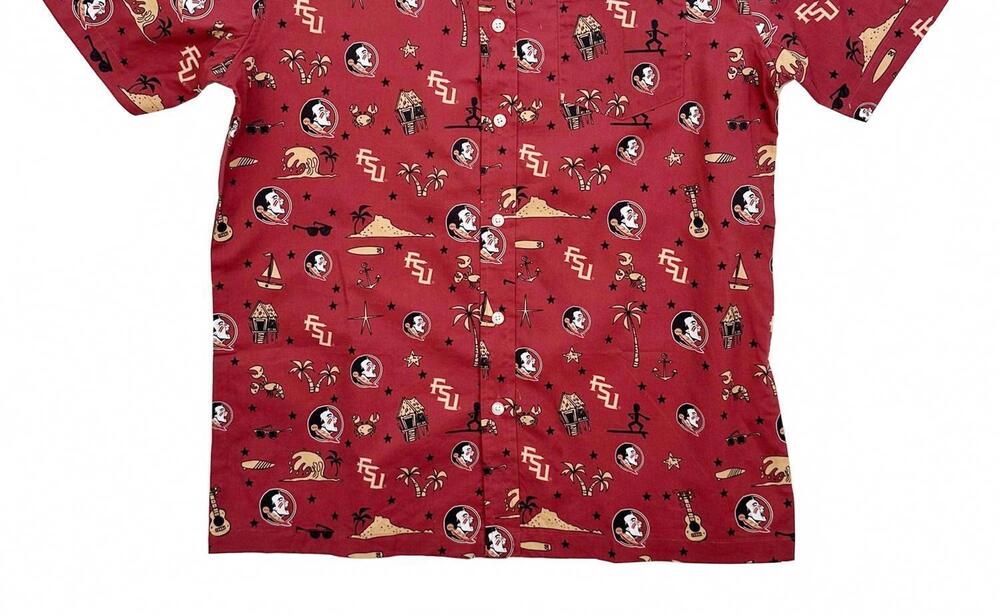 NEW WES AND WILLY men's florida state seminoles short sleeve shirt in red